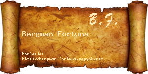Bergman Fortuna névjegykártya